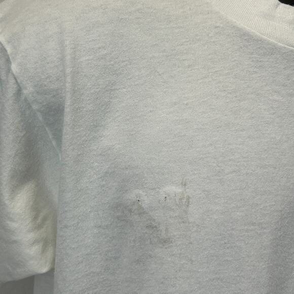 Vintage 90s Tans Etc Inc T Shirt Tanning Made in USA White Graphic Tee L Large - Picture 4 of 11